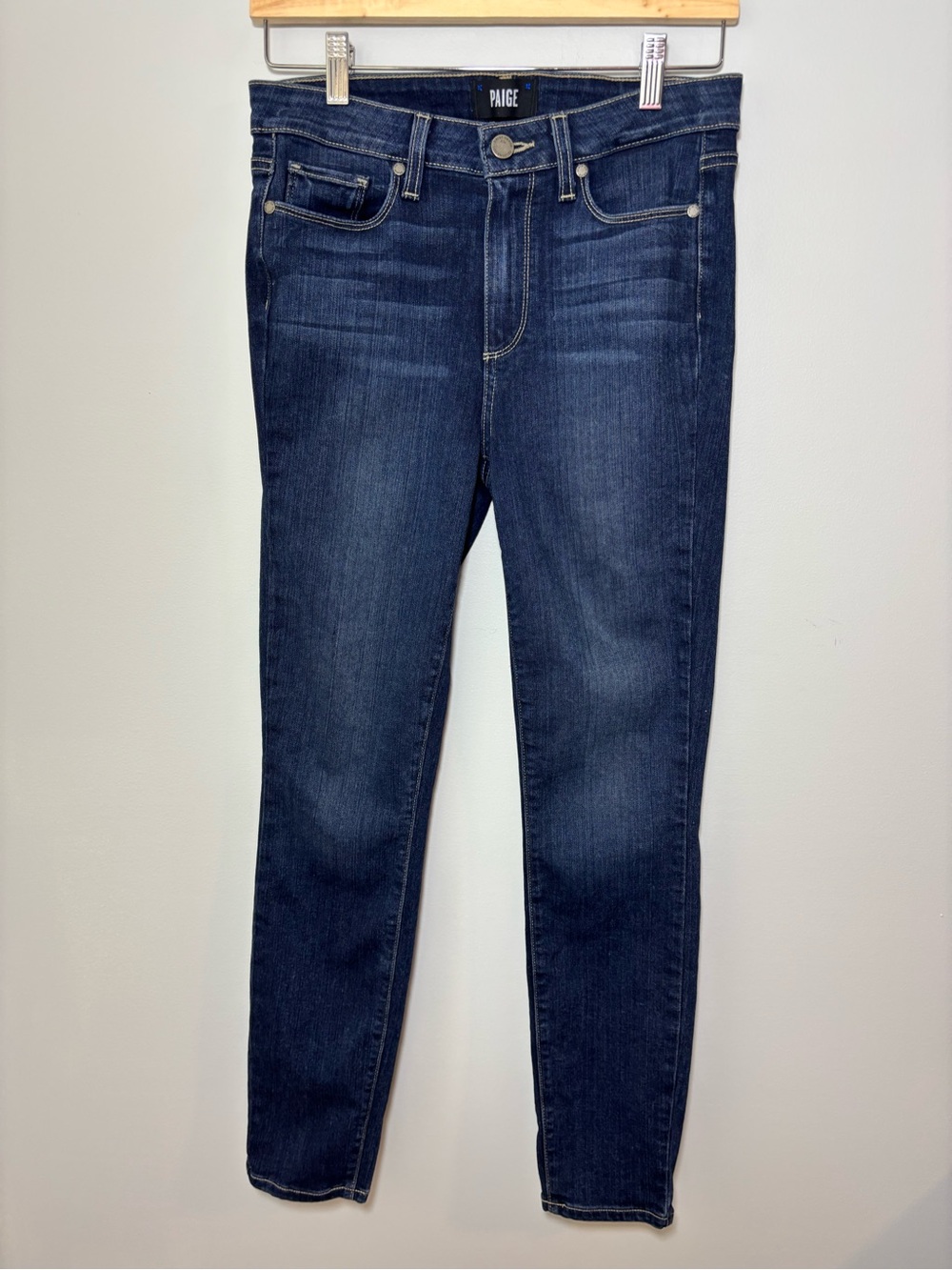 PAIGE Hoxton Ankle Charing High Rise Skinny Jeans Dark Wash 28